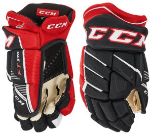 Hokejové rukavice CCM JetSpeed FT 370 JR černo-červeno-bílé - vel.12"