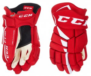Hokejové rukavice CCM JetSpeed 485 SR červené - vel. 14"