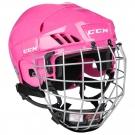 Hokejová helma CCM FitLite 50 SR Combo růžová - vel. M